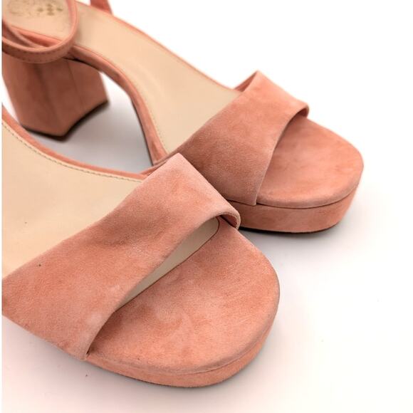 Vince Camuto Pendreya Platform Sandal Women's Salmon Suede Size US8M EU39 - Picture 12 of 12